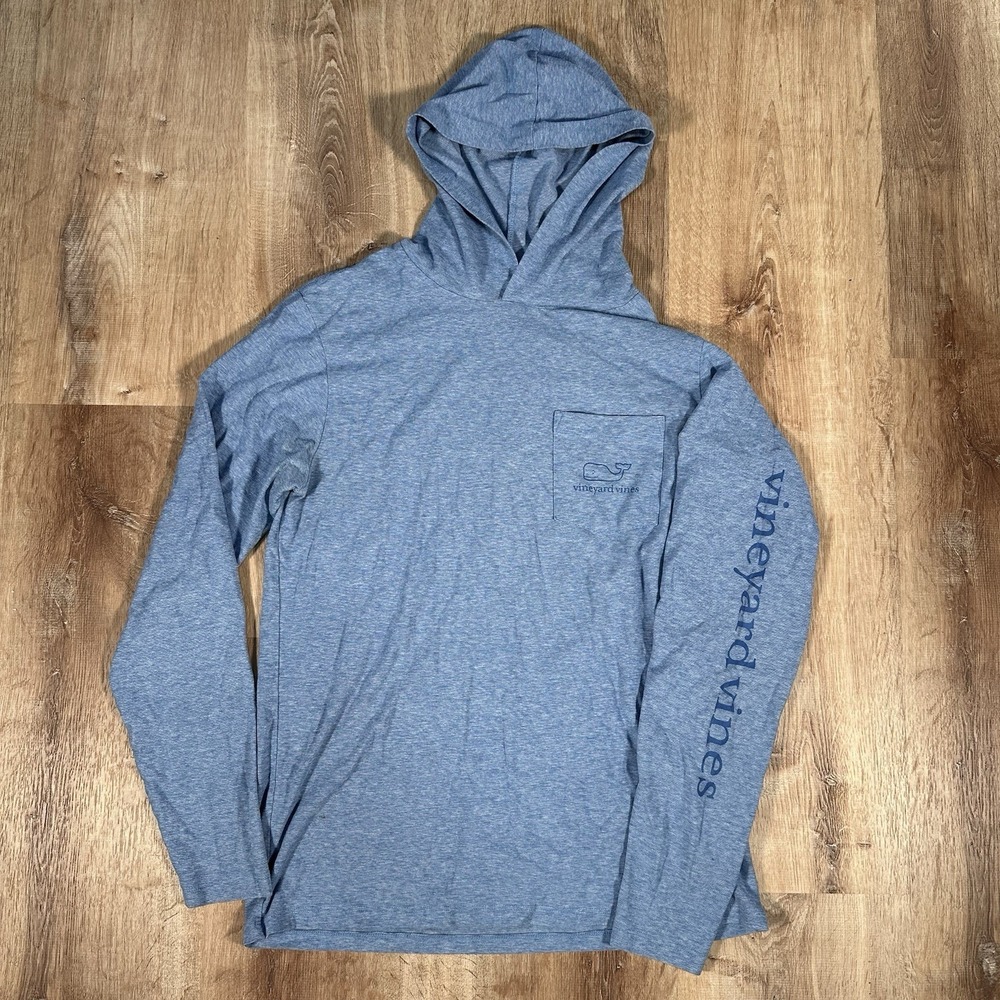 Vineyard Vines Edgartown Men's Small Long Sleeve Heather Blue Hoodie Shirt